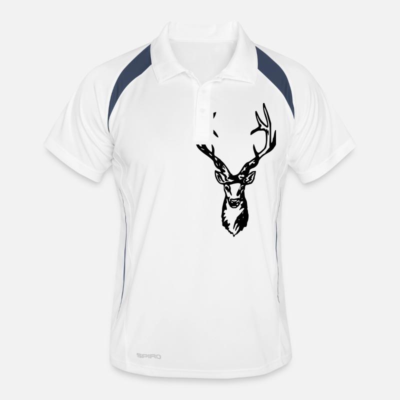 Hirsch - Hirschkopf - Hirschgeweih Männer Polo atmungsaktiv