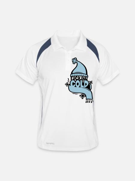 fucking cold - Men's Polo breathable - white/navy