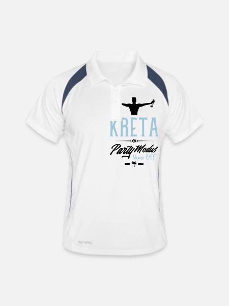 kreta party modus design - Männer Polo atmungsaktiv - Weiß/Navy - Vorne