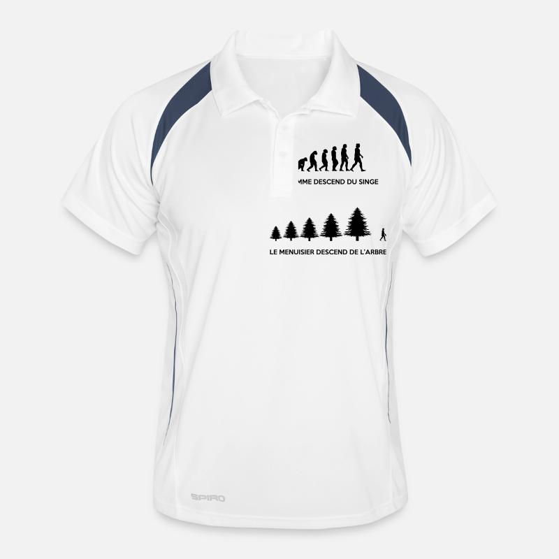 Evolution du menuisier - Polo respirant Homme - blanc/marine