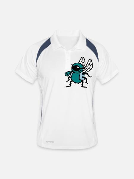 cool_fly_3c_white - Männer Polo atmungsaktiv - Weiß/Navy - Vorne