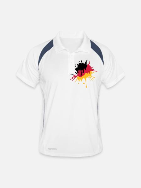 couleur blob graffiti gouttes Allemagne nation noi - Polo respirant Homme - blanc/marine - Devant