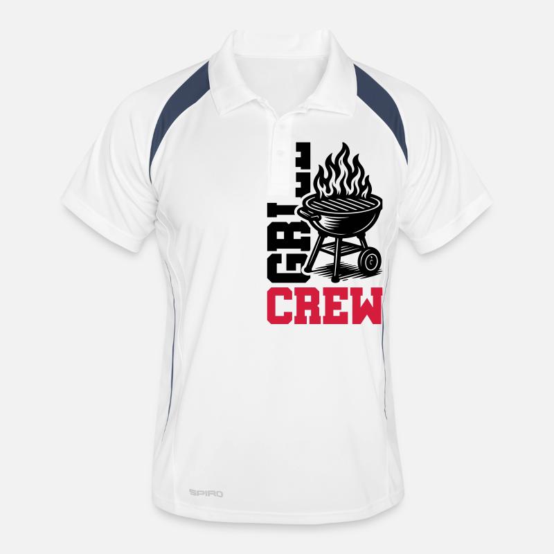 Grill Crew - Men's Polo breathable - white/navy