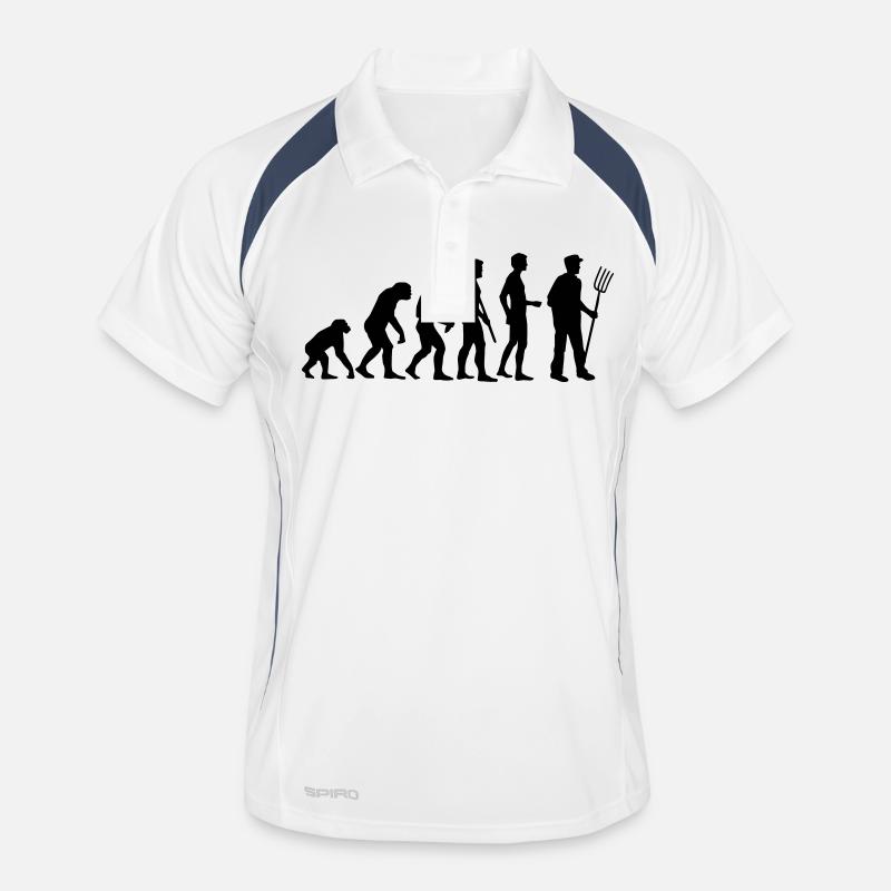 evolution_bauer_b - Men's Polo breathable - white/navy