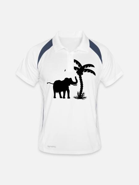 Elefant 'n Palme / elephant 'n palmtree (1c) - Men's Polo breathable - white/navy - Front