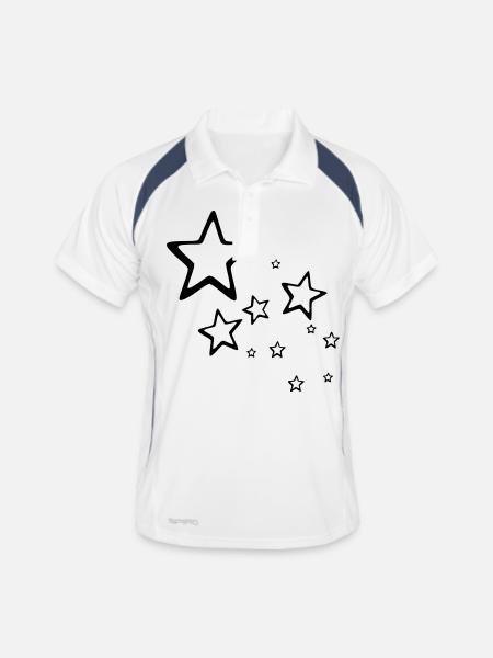 Stars - Men's Polo breathable - white/navy