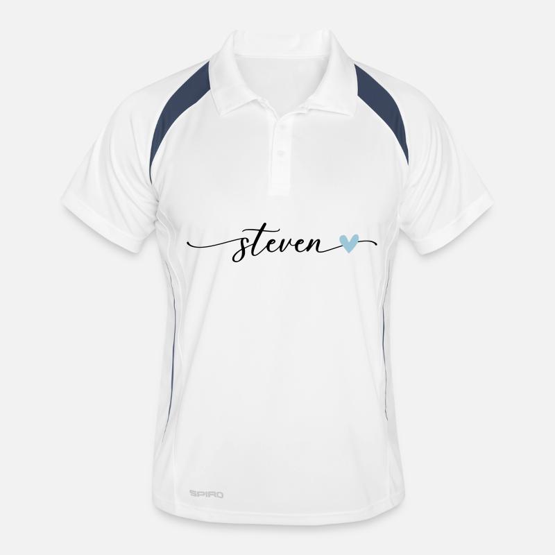 Steven Name Calligraphy Font Men's Polo breathable