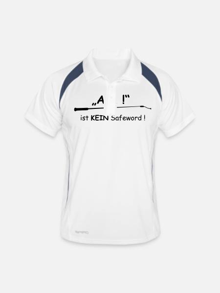 Safeword - Männer Polo atmungsaktiv - Weiß/Navy - Vorne