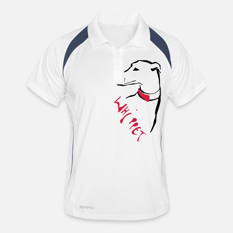 Whippet - Männer Polo atmungsaktiv - Weiß/Navy