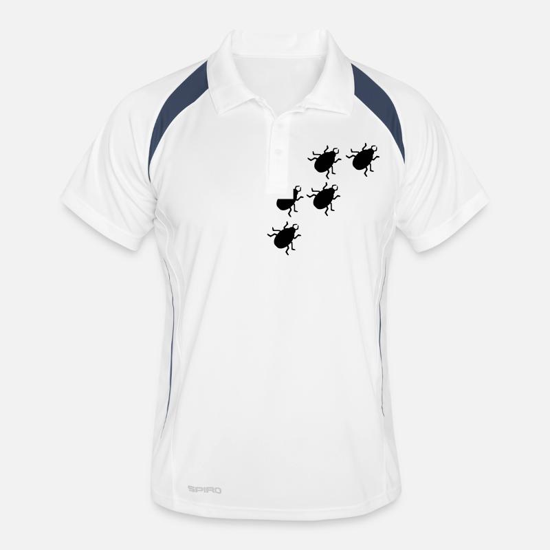 Käfer - Männer Polo atmungsaktiv - Weiß/Navy