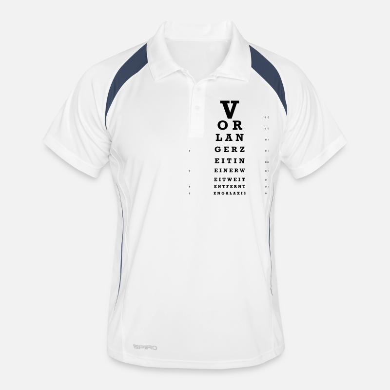 Sehtest - Männer Polo atmungsaktiv - Weiß/Navy