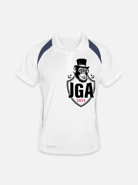 Bachelor Party 2024 Monkey Groom Bachelor - Men's Polo breathable - white/navy - Front