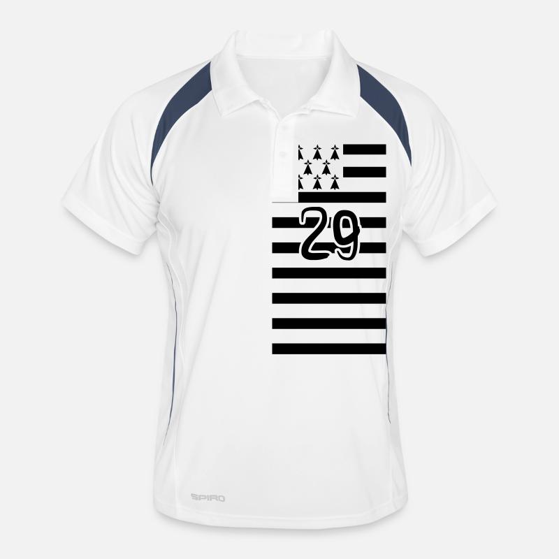 29 drapeau departement breton finistere Polo respirant Homme