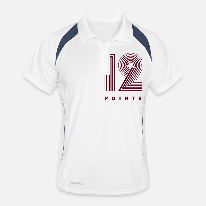 12 Points - Männer Polo atmungsaktiv - Weiß/Navy