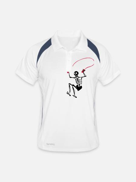Skeleton during rope skipping - Men's Polo breathable - white/navy - Front