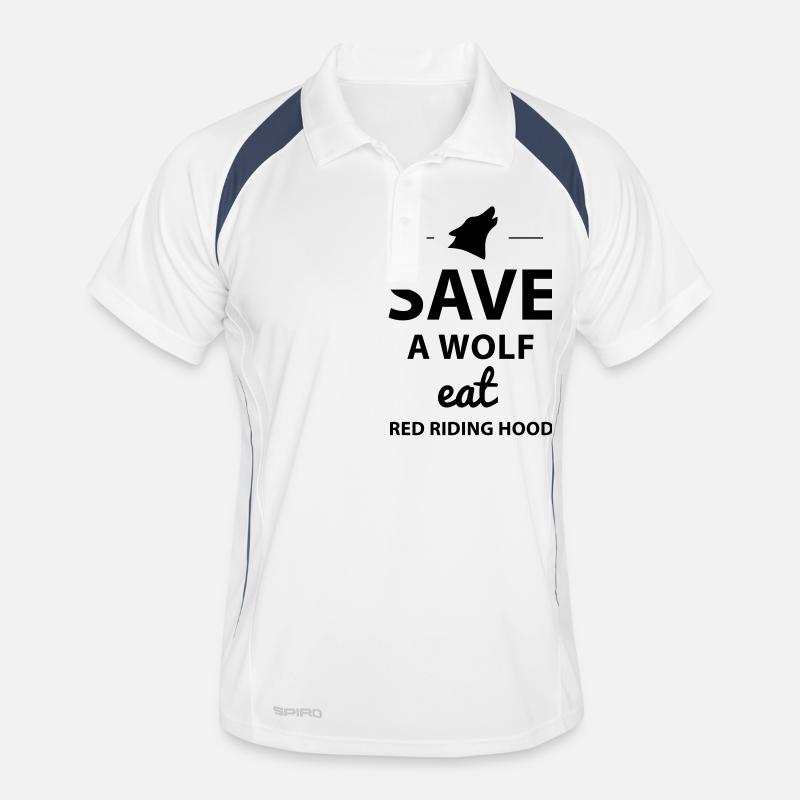 Save A Wolf Männer Polo atmungsaktiv