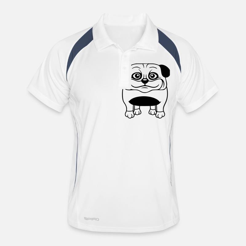 Dog Pug Small Cute Dick Love Happy Comic Fun Men's Polo breathable