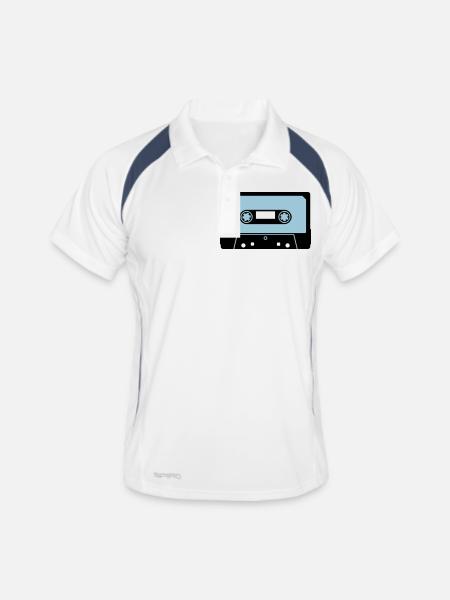 kassette02_2f - Polo respirant Homme - blanc/marine - Devant