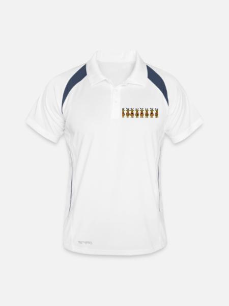 christmas reindeer crew - Men's Polo breathable - white/navy - Front