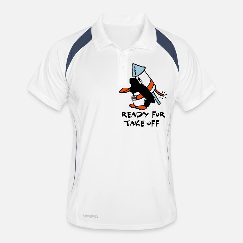 rocket_pinguin_white_c_3c - Polo respirant Homme - blanc/marine