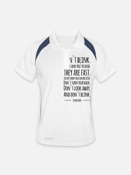 Don´t blink - Doctor Who - Männer Polo atmungsaktiv - Weiß/Navy - Vorne