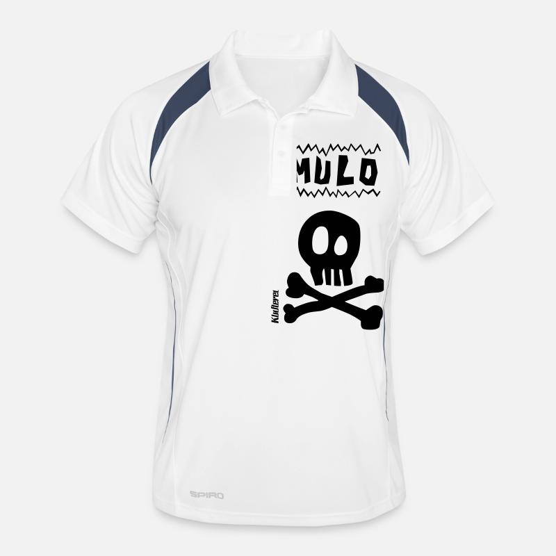 Mulo - Männer Polo atmungsaktiv - Weiß/Navy