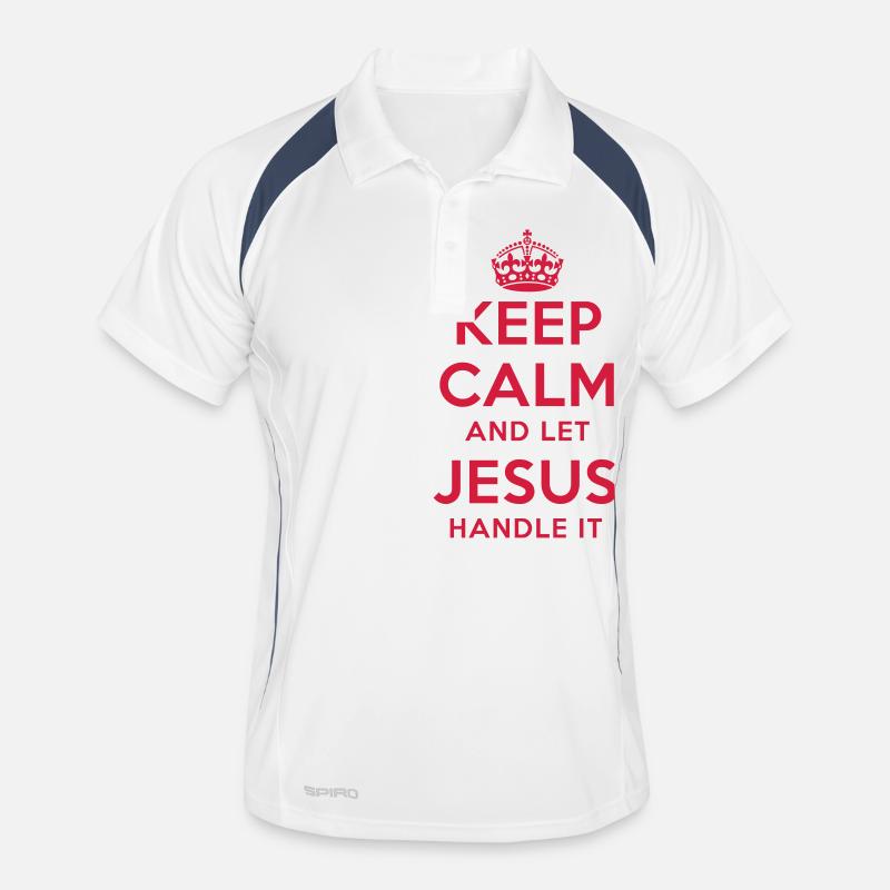 keep calm and let jesus handle it Männer Polo atmungsaktiv