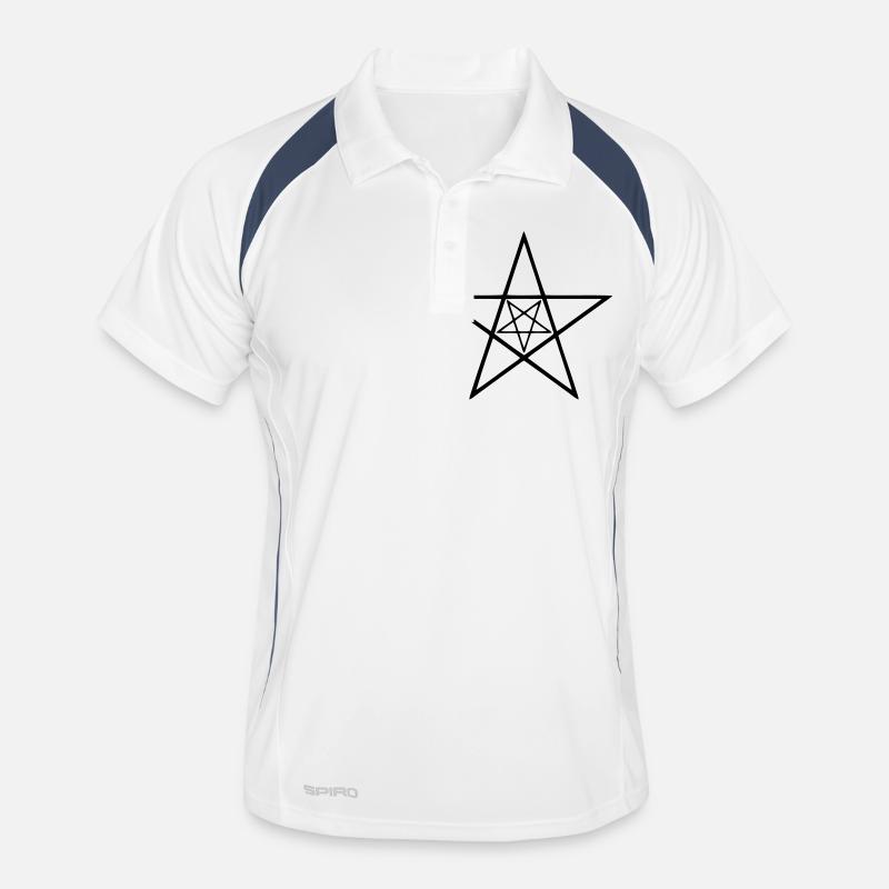 5, pentagram, five star pentagram, star, alchemy, Men's Polo breathable