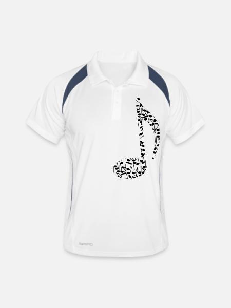 Noten-Note - Männer Polo atmungsaktiv - Weiß/Navy - Vorne