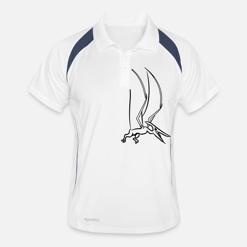 Saurian Pteranodon pterodactyl - Men's Polo breathable - white/navy