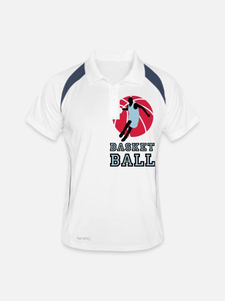 basketball_072011_p_3c - Men's Polo breathable - white/navy - Front