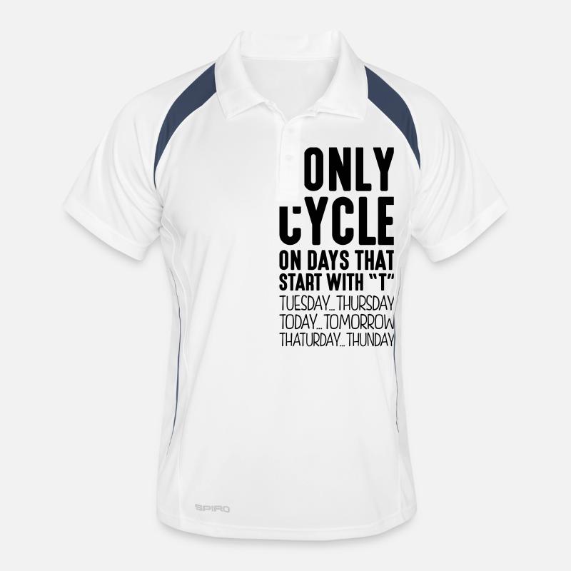 i only cycle on days that end in t - Men's Polo breathable - white/navy