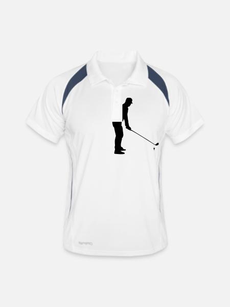 golfer - Männer Polo atmungsaktiv - Weiß/Navy
