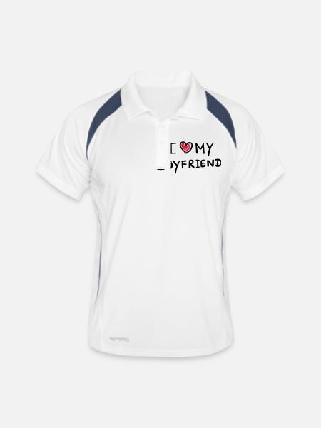 i_love_my_boyfriend__f2 - Polo respirant Homme - blanc/marine - Devant