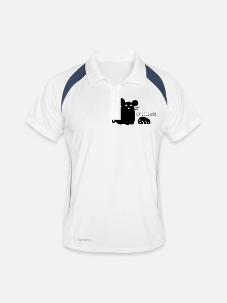 Souris - Polo respirant Homme - blanc/marine - Devant