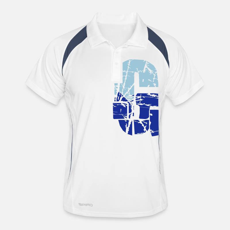 G Letter - Men's Polo breathable - white/navy