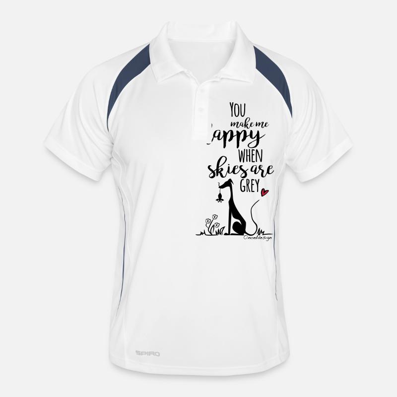 You make me happy - Männer Polo atmungsaktiv - Weiß/Navy