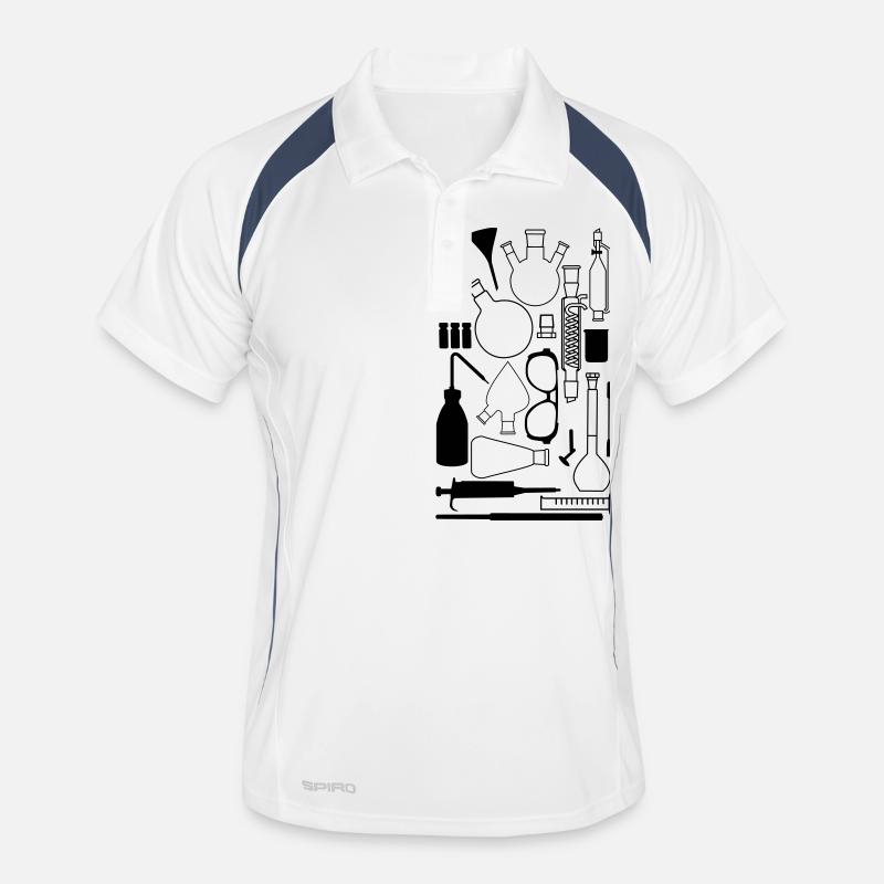 Laborgeräte - Männer Polo atmungsaktiv - Weiß/Navy