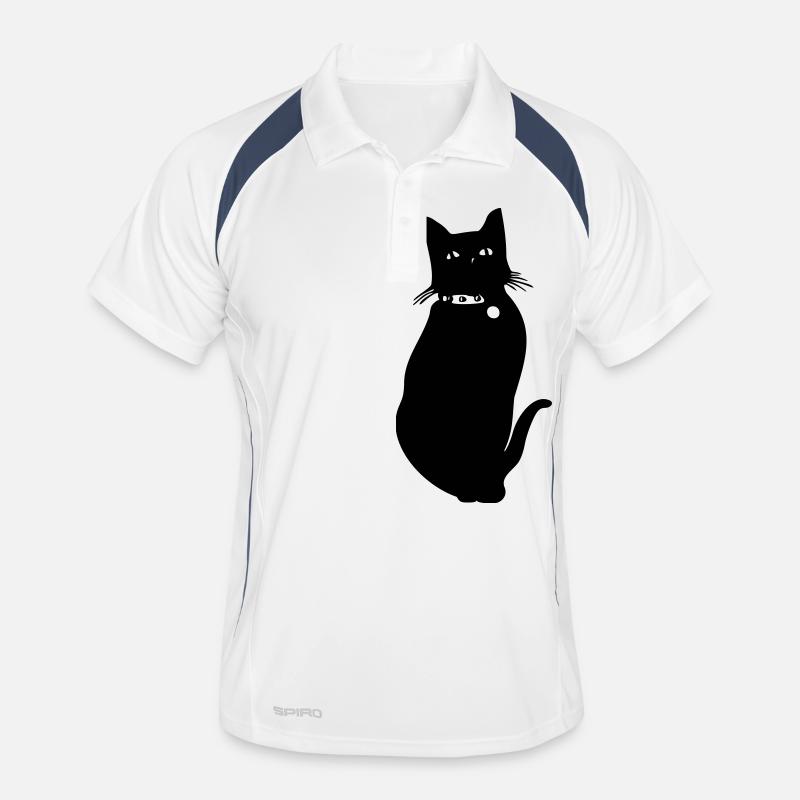KATZE - Männer Polo atmungsaktiv - Weiß/Navy