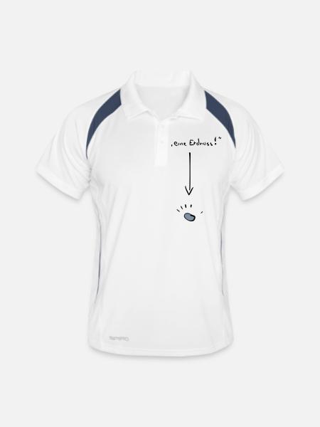 erdnuss2 - Männer Polo atmungsaktiv - Weiß/Navy - Vorne