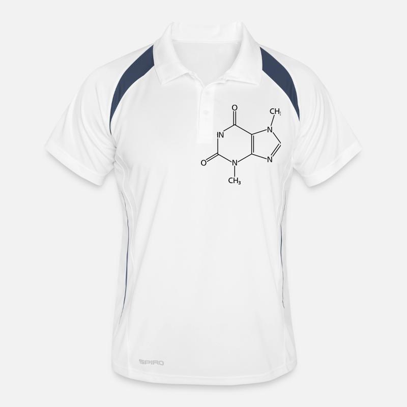 Schokoladen-Molekül - Männer Polo atmungsaktiv - Weiß/Navy