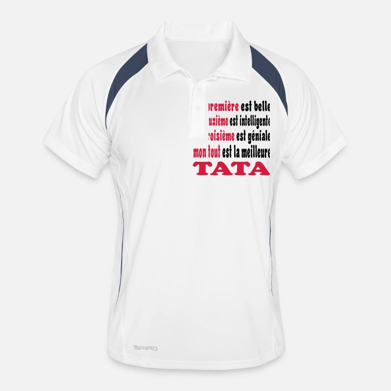 Mein TATA - Männer Polo atmungsaktiv - Weiß/Navy