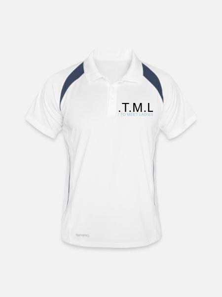 HTML - HOW TO MEET LADIES - Men's Polo breathable - white/navy - Front