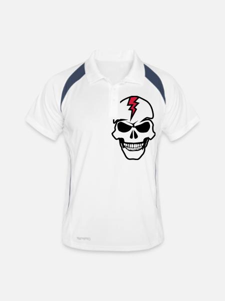death head skull eclair dead haed - Men's Polo breathable - white/navy - Front