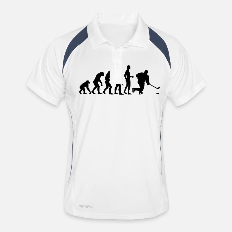 evolution_eishockey_b - Männer Polo atmungsaktiv - Weiß/Navy