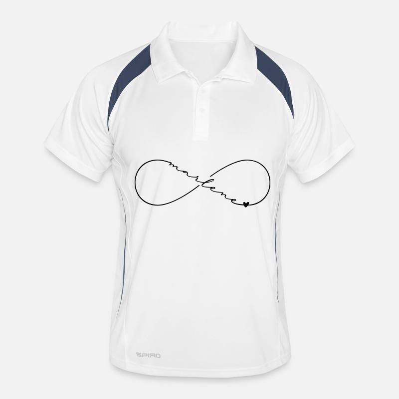 Marlene Nom Symbole de l’Infini - Polo respirant Homme - blanc/marine