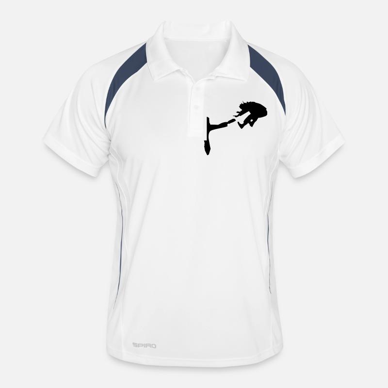 Kampf - Männer Polo atmungsaktiv - Weiß/Navy