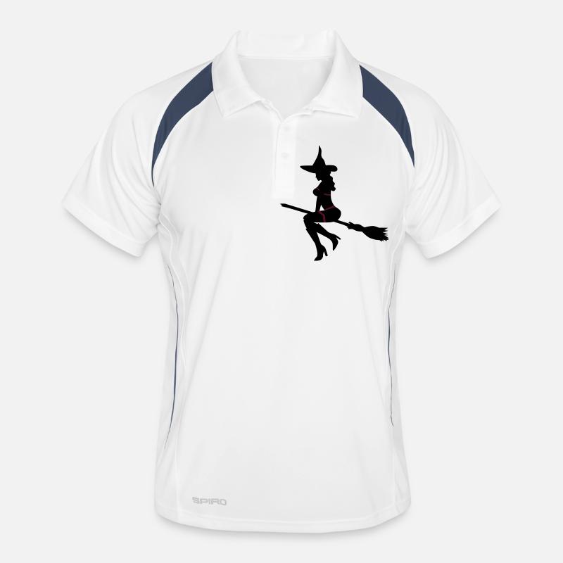 sorcière sexy - Polo respirant Homme - blanc/marine