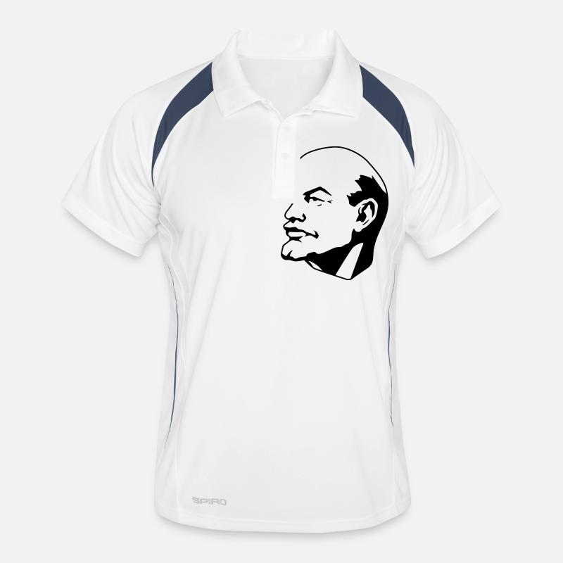 Lenin - Männer Polo atmungsaktiv - Weiß/Navy