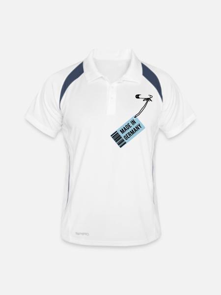 Fabriqué en Allemagne - Polo respirant Homme - blanc/marine - Devant